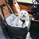 Oiilores Dog Car Seat for Small Dogs,Washable Pet Booster Seats for Car with Clip-On Safty Leash, Reversible Puppy Carseat with Storage Pockets, Travel Carrier Bed for Dogs Under 25 lbs, Grey