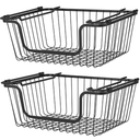 Oceanstar Stackable Metal Wire Storage Basket Set for Pantry, 11 x 9