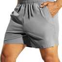 Haimont Men's 5 Inches Quick Dry Workout Running Shorts Active Shorts with Pockets Lightweight Breathable Light Grey, S (Gray, S)