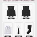 YuanLu Boys Suit Dress Clothes Ring Bearer Outfit Homecoming Dresses Boy Vest and Pants Set for Kids Wedding Tuxedo Suits (Black), Size 2T