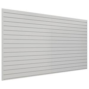 Slatwall Panel 8 FT x 4 FT, Interlocking Slat Wall Paneling Garage Wall Organizer, Wall Mounted PVC Slat Wall Panels, Suitable for Garage Wall Storage, Slatwall Board, Shelves - Grey