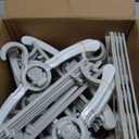 HGYZE Kid Hangers for Closet 50pcs, Grey Infant Clothes Hanger 11-14" Adjustable Plastic Baby Coat Perchas with Bear Hook, Non-Slip Children Outfit Hangars for Girl Boy Toddler Newborn Teen Clothing, Grey