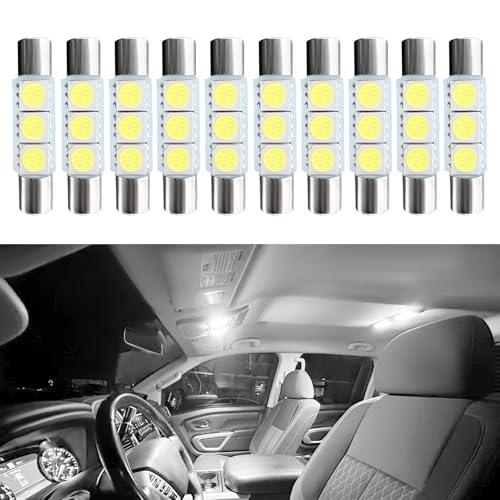 Lyxheth 8PCS Car Visor Light 28MM Car Roof Lights LED Reading Light Bulb, Cars Vanity Bulbs, T6 5050 Auto LED Sun Visor Lights Replacement, 28mm 29mm 6614F Festoon Bulbs Fit for Cars (White)