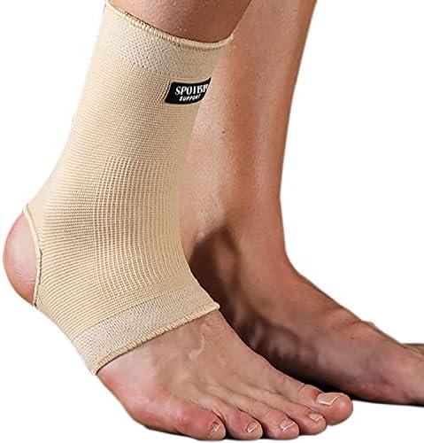 SPOTBRACE Ankle Brace Compression Sleeve(2 PACK),Breathable Ankle Support For Men Women, Foot Compression Sock for Swelling, Plantar Fasciitis, Sprain, (Large, Nude)