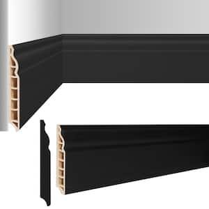 Black 0.5in.D x 3.15in.W x 96in.L Finished PVC Baseboard Moulding for Home Decor, Durable Wall Protection Trim,4 Pack