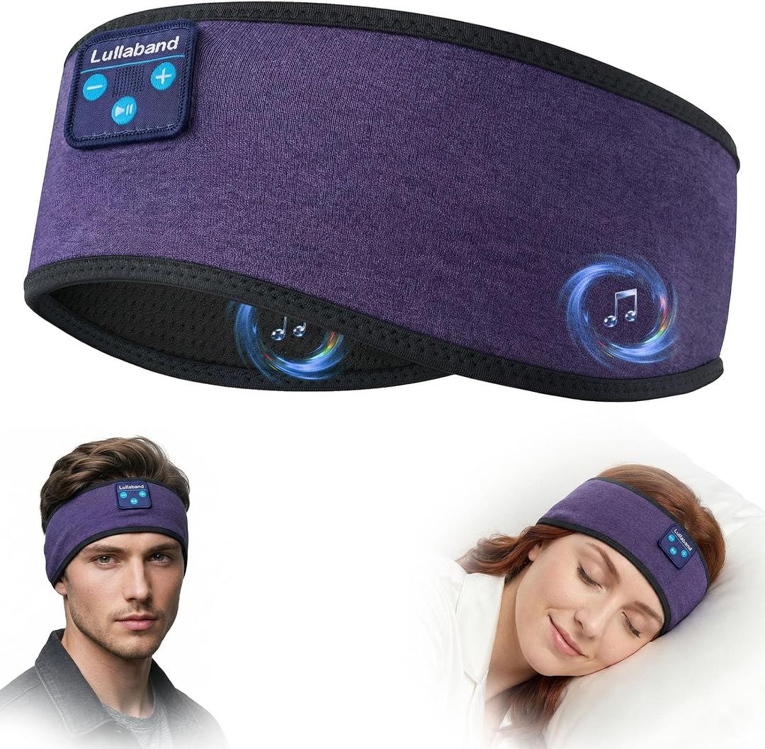 Lullaband Bluetooth 5.4 Sleep Headband Headphones,Wireless Sleeping Headphones for Side Sleepers with Ultra-Thin Stereo Speakers, Ideal for Yoga, Meditation, Sports and Relaxation
