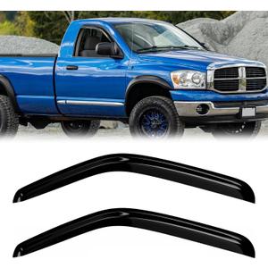 Window Rain Guards Compatible 2002-2008 Dodge Ram 1500 for 03-09 Ram 2500 3500 (Regular Standard Single Cab Only) 2PC Side Wind Deflector Visors Shade Vent