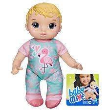 Baby Alive Cute ‘n Cuddly Baby Doll, 9.5-Inch First Baby Doll for Kids Toddlers 18 Months and Up, Soft Body Washable Toy, Blonde Hair