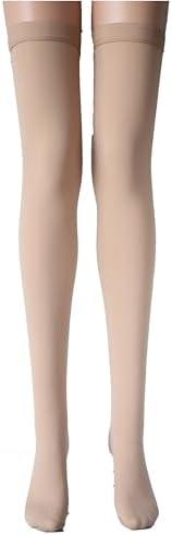 Medical Compression Thigh High Anti Embolism Stockings 15-20mmHg, for Edema, Varicose Veins, Swelling with Inspection Hole, Women & Men, Size: XL