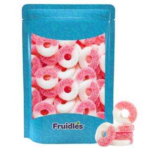 Fruidles Watermelon Gummi Rings Candy, Assorted Fruit Flavors Gummies, Allergy Friendly, Non-GMO, No Artificial Sweeteners Gummy (2 Pounds) (EXP 10/10/26)