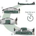 CAMPROS CP Tent 8 Person Camping Tents, Weather Resistant Family Tent, 5 Large Mesh Windows, Double Layer, Divided Curtain for Separated Room, Portable with Carry Bag