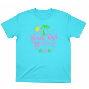 Girl's Trip for Women Shirt Girls Trip Vacation Summer Novelty Travel Shirt Unisex Short Sleeve T-Shirt, Size L