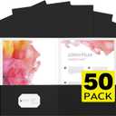 pmybupo 50Pcs Black Two-Pocket Heavyweight File Folder,Letter Size,Paper File Folder for School Office Home Bussines