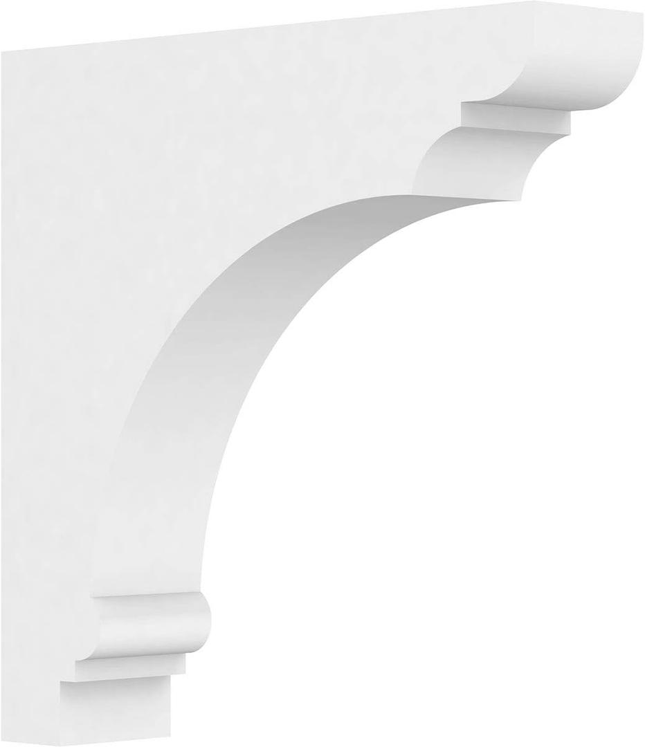 Ekena Millwork BKTP02X09X09HUG Standard Hughes Architectural Grade PVC Brackets, 2"W x 9"D x 9"H