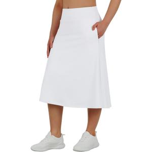 ANIVIVO Women's Midi Length Skorts Skirts with Pockets Modest Skirts 28" Long Knee Length Athletic Skorts, XL