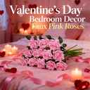 GREENTIME 12 Pack Pink Fake Roses Artificial Flowers with Stems | Silk Flower Bouquet for Valentine's Day Home Table Centerpiece Wedding Bridal Decor Baby Shower Engagement Party Decorations
