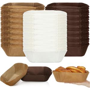 Skyygemm 300 Pcs Loaf Bread Baking Liners Disposable Paper Pan Liners 7.4 x 3.54 x 2.56 Inch Boat Shaped Brownie Muffin Cupcake Wrappers for Weddings Birthdays Baby Showers