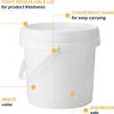 Gerrii 10 Pack White Plastic Bucket with Handle and Lid Food Storage Bucket Containers All Purpose Pail for Multipurpose Paint Water Art Crafts Projects Garage Organization (White,1 Gallon)