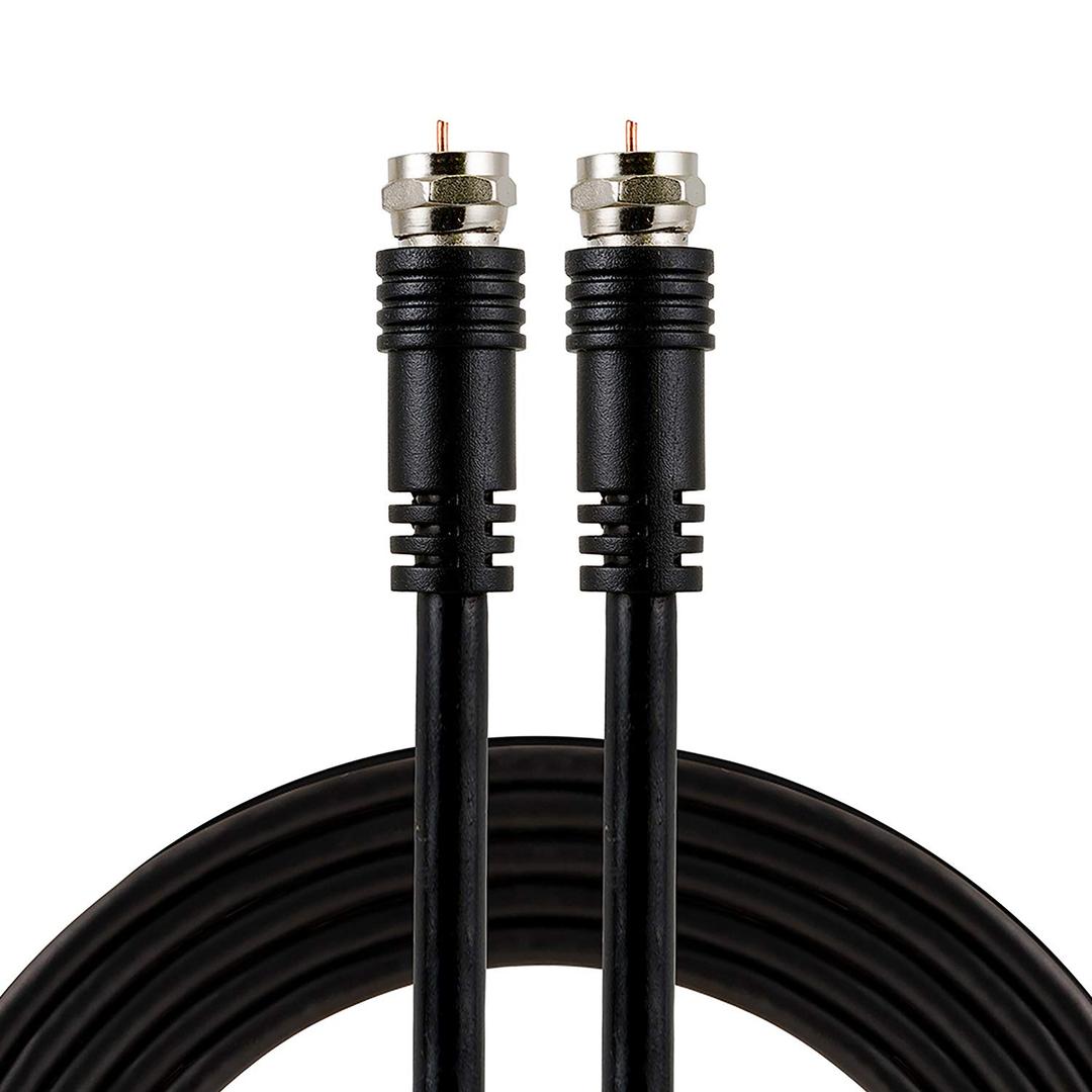 GE RG6 Coaxial Cable, 25 ft. F-Type Connectors, Double Shielded Coax, Input Output, Low Loss Coax, Ideal for TV Antenna, DVR, VCR, Satellite Receiver, Cable Box, Home Theate, 33604