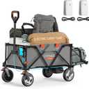 Litheli Electric Wagon Cart with 2 Battery, All-Terrain Wheels & Variable Speed | 200L Capacity, 300 lbs Heavy-Duty Utility Wagon for Camping Beach Garden Shopping