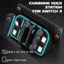 Hosanwell Switch 2 Wall Mount, RGB Light Wall Mount for Switch 2, 4 Joy-Cons Charging, 4 Game Slots,Black [nintendo_switch_2]