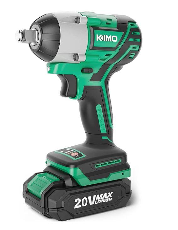 KIMO Cordless Impact Wrench 1/2'' Impact Gun-Bare Tool,  Battery & Charger