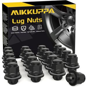 MIKKUPPA 20pcs M12x1.25 Lug Nuts - 1.47 Inch 13/16 Hex OEM Mag Washer Style Factory Replacement Black Lug Nuts Replacement for Nissan Infiniti Factory Wheel