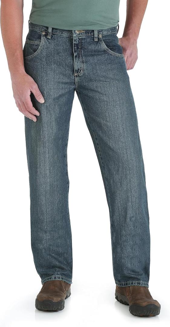 Wrangler Genuine Men's Twill Cargo Pants 35W x 32L, Mediterranean