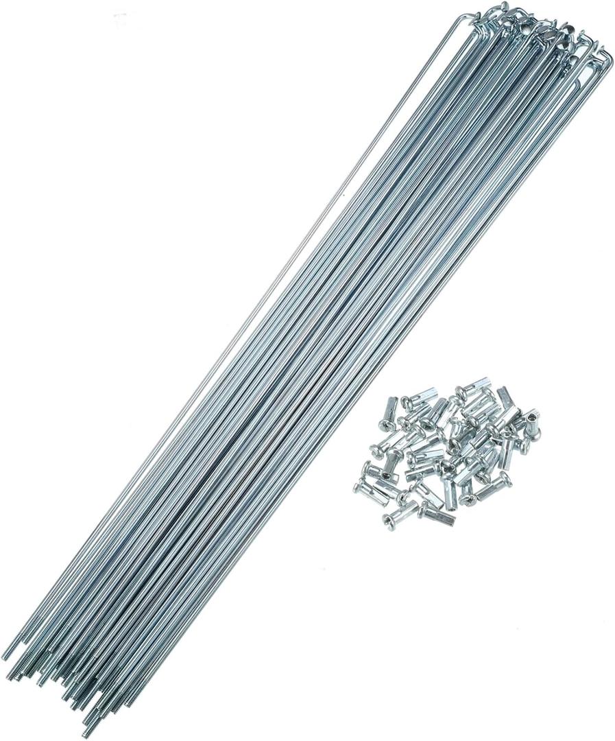 36 Pcs 14G J Bend 260mm x 2mm Bike Bicycle Spokes with Nipples Steel Silver Tone Auto Replacement Parts 36 Pcs 14G J Bend 260mm x 2mm Bike Bicycle Spokes with Nipples Steel Silver Tone Auto Replacement Parts