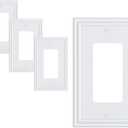 4-Pack Decorator Outlet Cover Plate, Pure White Decorative Switch Plates and Outlet Covers, Durable Zinc Alloy Wall Plates for Electrical Outlets, Receptacle, GFCI Outlet, Dimmer Switch