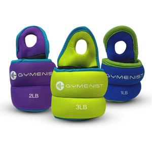 Pair of Wrist Weights With Hole for Thumb, Great for Running & All Kind of Cardio Exercises (3 LB - PAIR (6 Lb total), Multicolor)