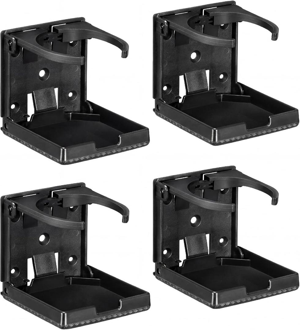 4 Pack Foldable Torch Holders, Adjustable Holder in Square Plastic Brackets with Screws, Lightweight Outdoor Mount for Deck, Summer Patio, Garden, Backyard Parties
