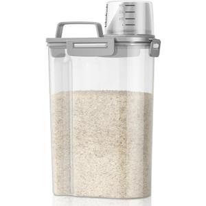 TBMax Rice Storage Container 3 to 5 Lbs - Small Pet Dog Cat Food Container Dispenser with Easy Pouring Spout & Cup, Portable Cereal Container for Small Spaces, Travel, or Daily Use