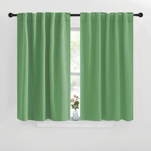 NICETOWN Blackout Curtain Panels for Living Room - (Forest Greencolor) 42x36 inch, 2 Panels Set, Room Darkening Blackout Drapes for Window