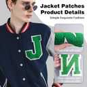 2 x 6-1/2" Varsity Letter Patches Green Iron On Letters Letterman Jacket Patches Chenille Large Iron On Letters for Clothing Jacket/Hoodie/Varsity L