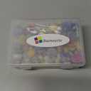 1 LB Penny Round Mosaic Tiles, 10mm ~20mm 5sizes Iridescent Rounds Recycled Glass Tiles Mix for Adults & Kids DIY Mosaic Making Garden Project (All Mix)