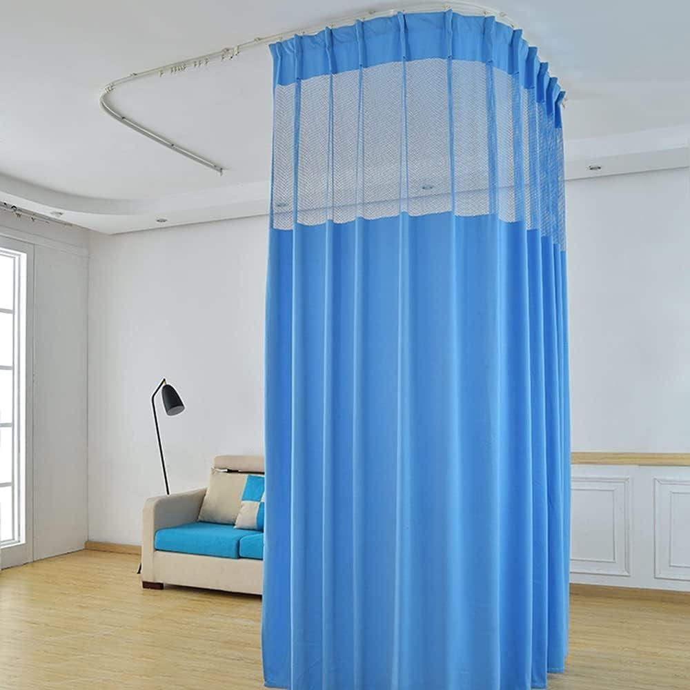 TTZ Hospital Curtain with Flat Hooks for Hospital Medical Clinic SPA Lab Cubicle Curtain Divider Privacy Screen (Color : Dark Blue, Size : 1(5ft Wide x 7ft Tall))