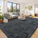 OLANLY 9x12 Machine Washable Large Area Rugs for Living Room, Bedroom, Soft Fluffy Shaggy Bedside Rug, Indoor Floor Carpet for Kids Girls and Boys, Dorms, Nursery, Home Decor Aesthetic, Grey
