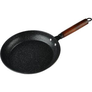 Non-stick frying pan, granite-coated skillet, lightweight egg pan, chef's frying pan,Fried eggs don't stick to the pan wooden handle (10 inches)