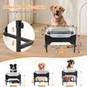 3 Gallons Elevated Large Dog Water Bowl, 4 Height Adjustable Stainless Steel Raised Dog Bowls with Stand, Indoor Outdoor Pet Water Bowl Relief Joint Pressure Pet Dishes for Dogs Easy Clean