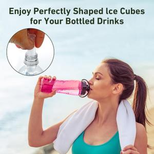 Water Bottle Silicone Ice Cube Tray by Lily's Home -  Quick-Freeze Ice Trays with 10 Ice Cube Slots Silicone Ice Cube Tray Set Makes 30 Ice Cubes, With Lids
