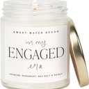 Sweet Water Decor in My Engaged Era Candle - Engagement and Bridal Shower Gifts for Woman - 9 oz Soy Candle in Clear Jar with 40+ Hours Burn Time, Made in the USA