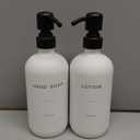 Prus Waso White Soap Dispenser Set, Contains Hand and Lotion Dispenser with Pump. Perfect for Guest Bathroom Decor. (White)