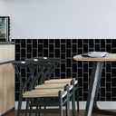 WALPLUS Upgraded Backsplash Tile Peel and Stick for Kitchen Wall Stick On Backsplash Tile for Bathroom Adhesive Glossy Heat Resistant Sticky Backsplash for Kitchen 11.8" x 11.8" Black 12 Sheets