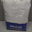 MIULEE Linen Pinch Pleated 100% Blackout Curtains for Bedroom 90 Inch Long 2 Panels Set - Back Tab Track Black Out Curtain for Living Room Darkening Triple Pleat Drapes with Hooks, White