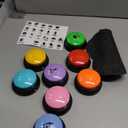 Dog Buttons for Communication,Talking Buttons for Dogs,8 Recordable Sound Buttons + 24 Scene Patterns + 1 Dog Button Mat+ 16 AAA Batteries30 Seconds Dog Buttons for Pet Sound Training Toy