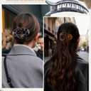 AWAYTR Flat Hair Clips For Women 4.33" Lay Flat Claw Clip for Hair 6Pcs Round Large Hair Claw Clips (Glossy - Leopard Series)