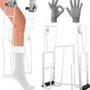Compression Sock Aid Device with Non Slip Gloves - Metal Stocking Donner Helper for Compression Socks & Hosiery - Easy Dressing Aid for Seniors, Arthritis & Limited Mobility