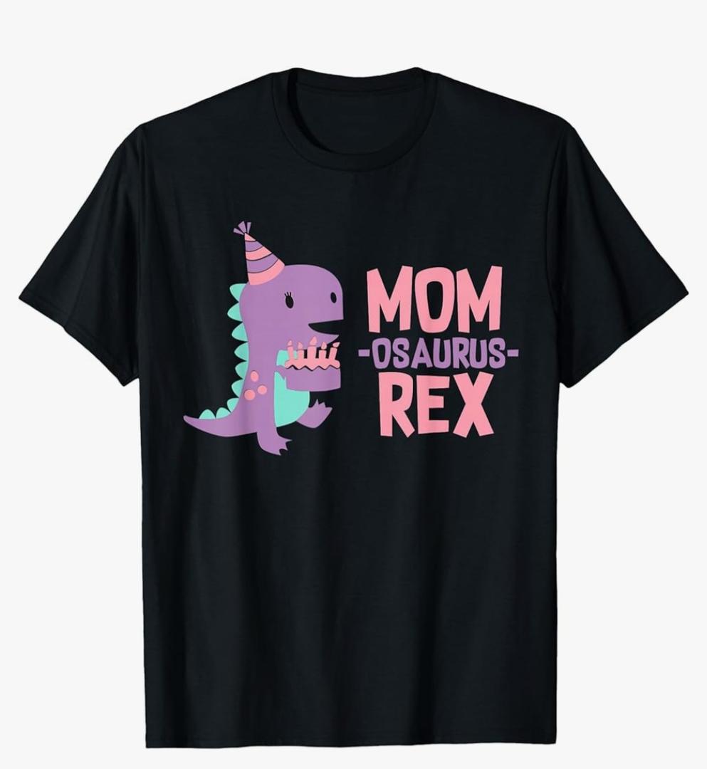 Mom Dinosaur Family Matching Birthday Girls Party Daughter T-Shirt, XL