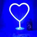 Heart Lights Led Light Sign - Heart Shaped Neon Sign with Base (Blue)